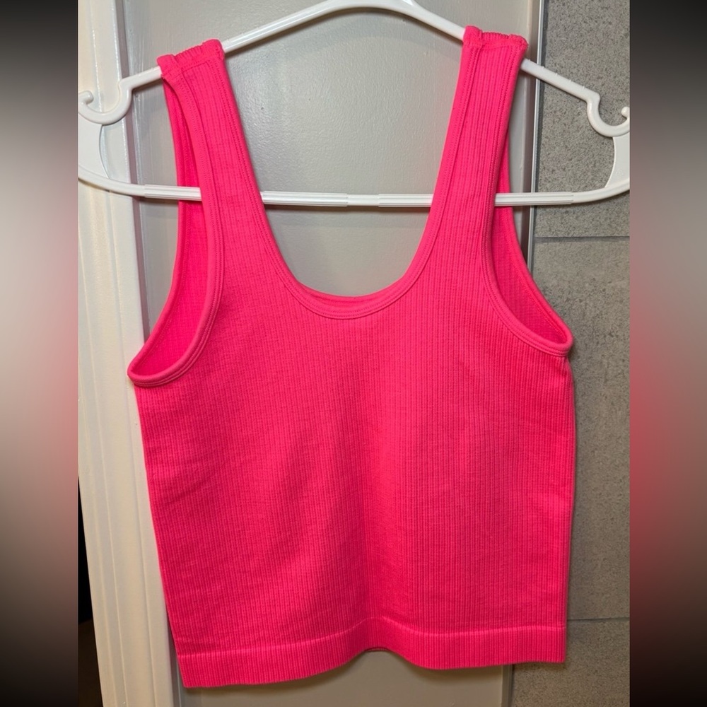 Neon Pink tank “ A New Day” (X-Small)